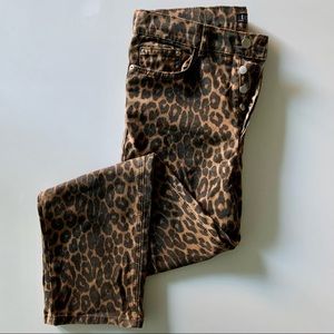 TRF Zara Leopard Print High Rise Button Fly Tapered Jeans